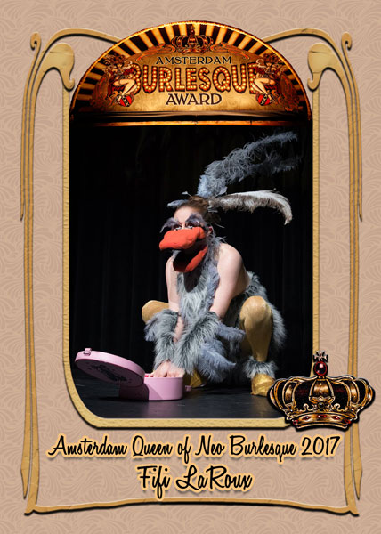 Fifi LaRoux from Ireland, Amsterdam Queen of Neo Burlesque 2017